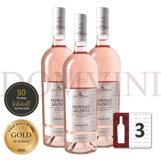 San Giorgio "Amarosè" Primitivo Salento Rosato 2025 IGP, Tinazzi  - 3er Weinpaket