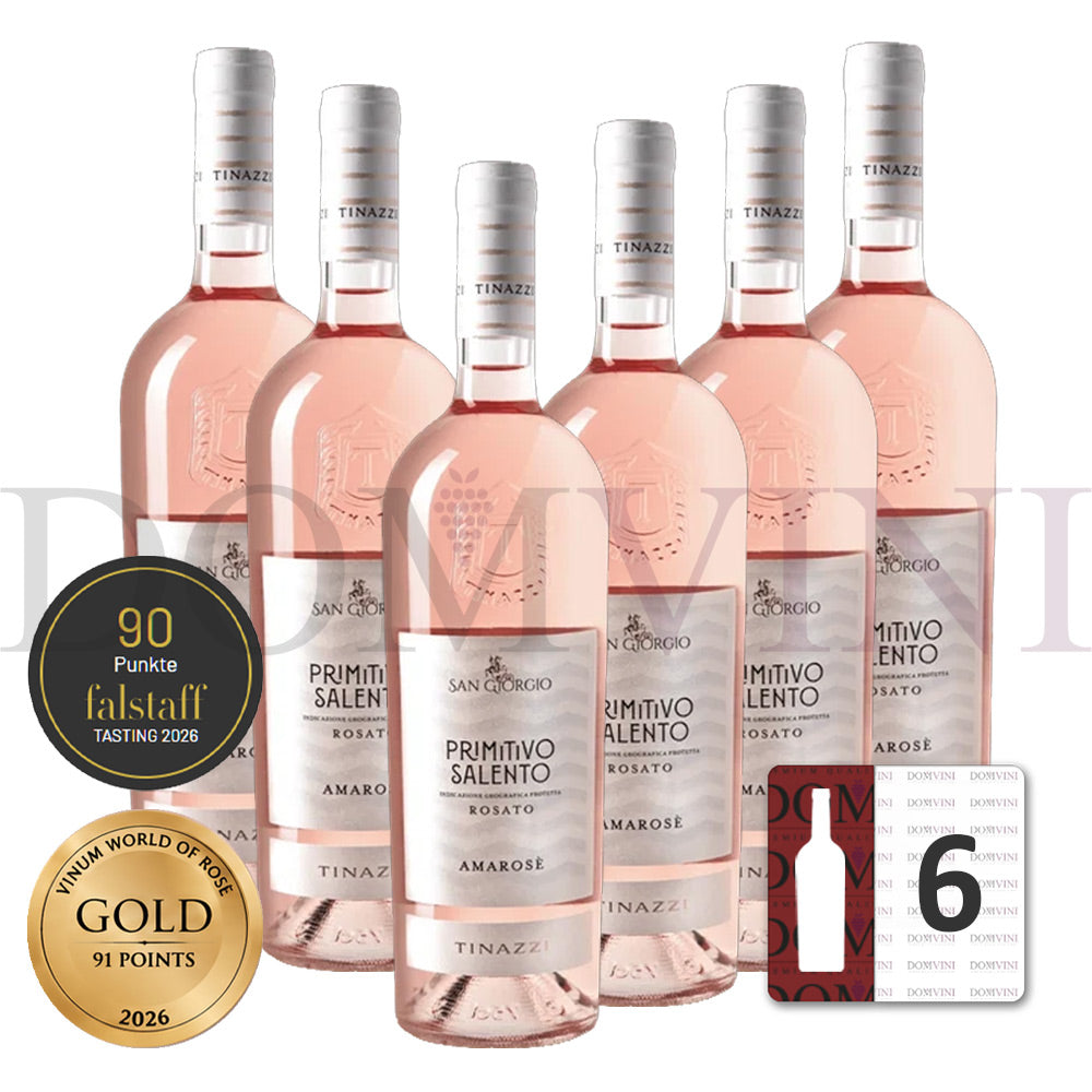 San Giorgio "Amarosè" Primitivo Salento Rosato 2025 IGP, Tinazzi  - 6er Weinpaket