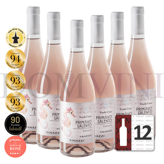 Feudo Croce "Amarosè" Primitivo Salento Rosato IGP 2024, TINAZZI - 12er Weinpaket