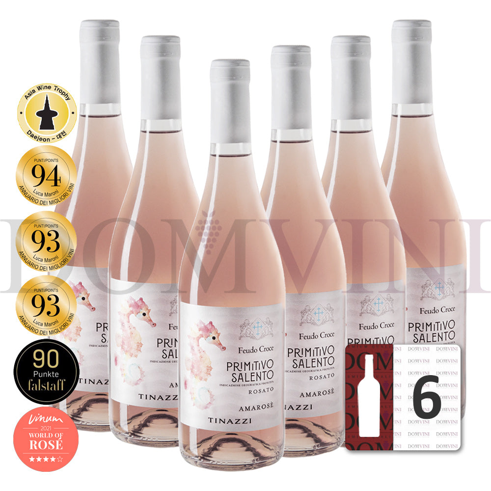 Feudo Croce "Amarosè" Primitivo Salento Rosato IGP 2024, TINAZZI - 6er Weinpaket