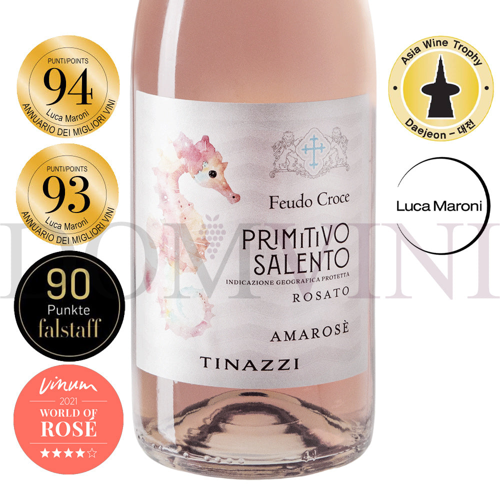Feudo Croce "Amarosè" Primitivo Salento Rosato IGP 2024, TINAZZI - 3er Weinpaket