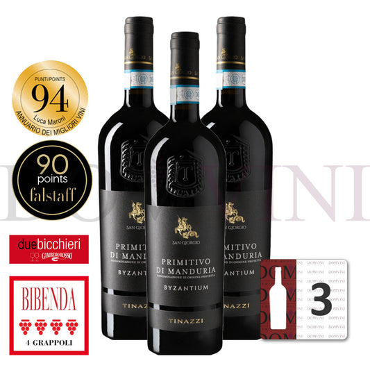 San Giorgio - Byzantium Primitivo di Manduria DOP 2023, TINAZZI - 3er Weinpaket