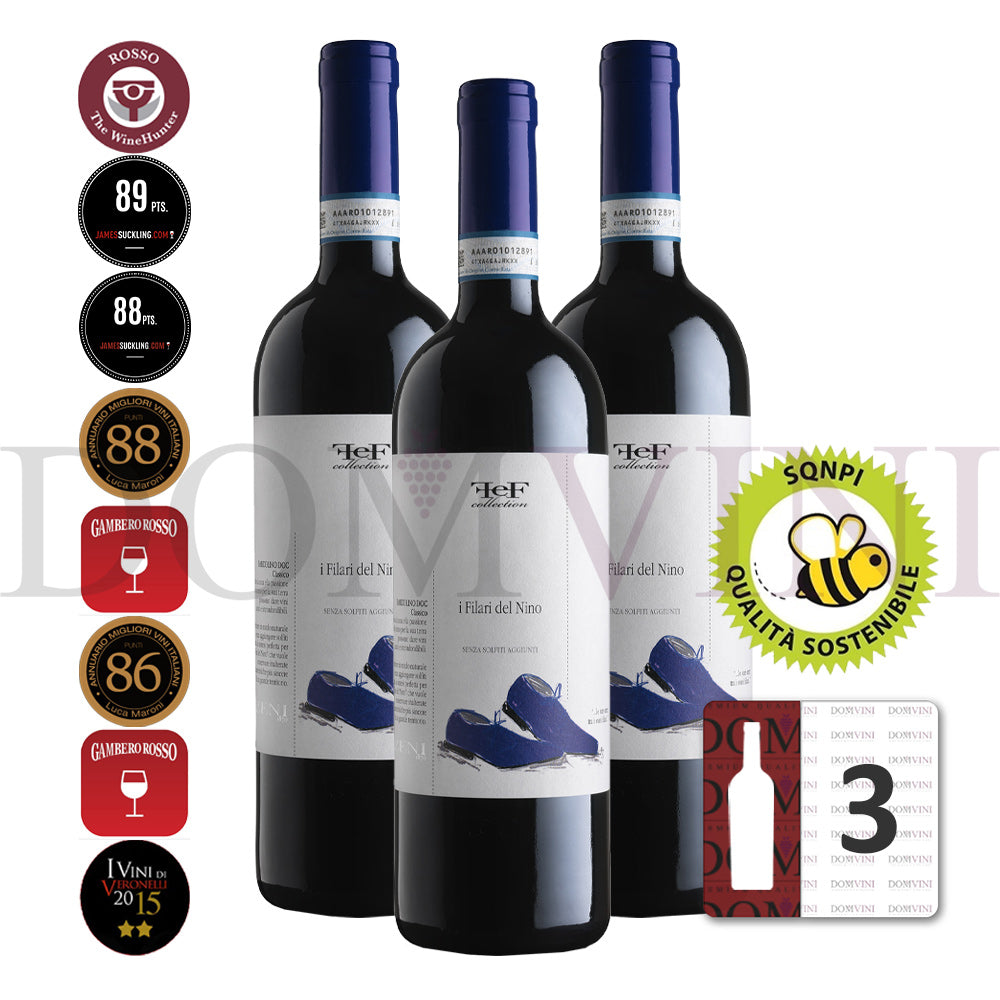 ZENI Bardolino Classico „I Filari del Nino“ DOC (FEF Collection) 2023 Biowein - 3er Weinpaket