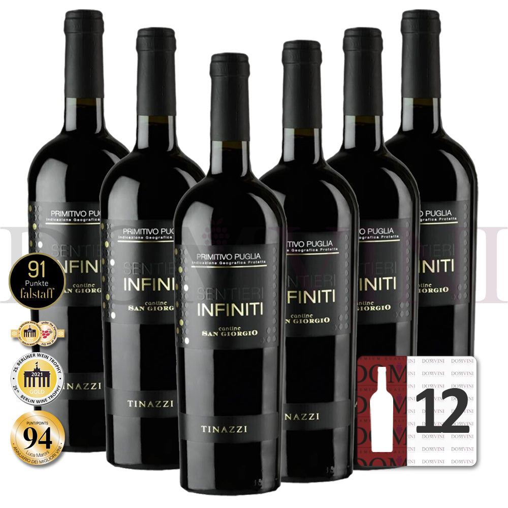 Cantine San Giorgio "Sentieri Infiniti" Primitivo Puglia IGP 2024, Tinazzi - 12er Weinpaket