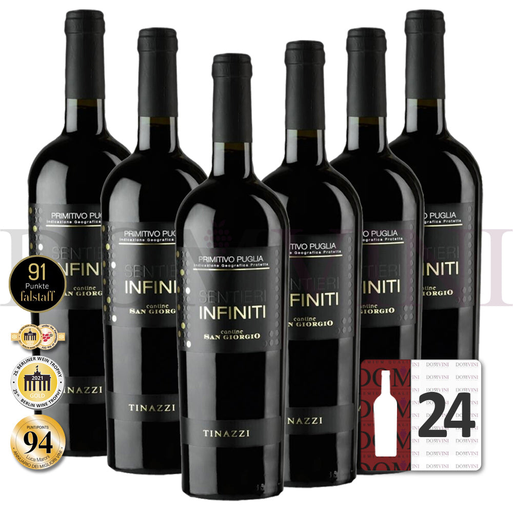 Cantine San Giorgio "Sentieri Infiniti" Primitivo Puglia IGP 2024, Tinazzi - 24er Weinpaket