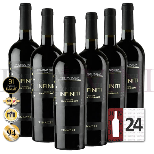 Cantine San Giorgio "Sentieri Infiniti" Primitivo Puglia IGP 2024, Tinazzi - 24er Weinpaket