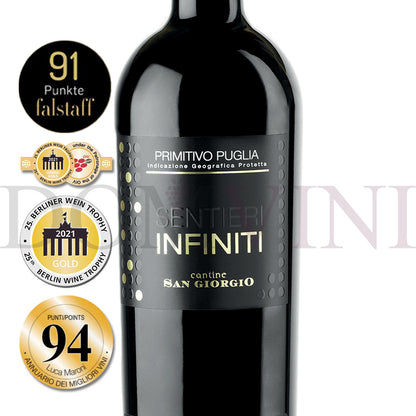 Cantine San Giorgio "Sentieri Infiniti" Primitivo Puglia IGP 2024, Tinazzi - 3er Weinpaket