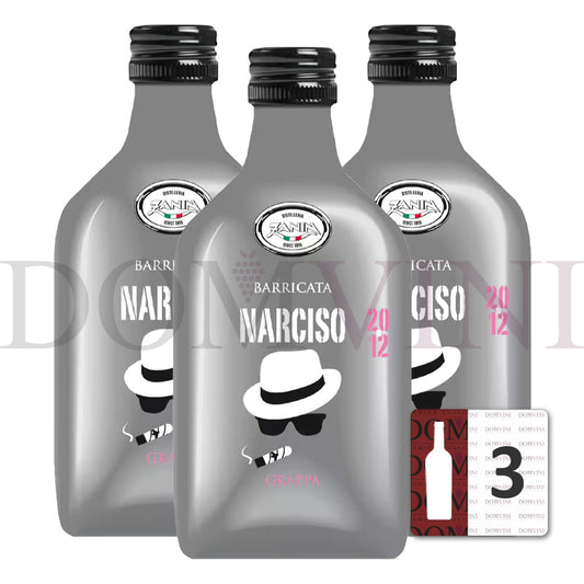 Zanin "Narciso" Grappa Barricata 40% vol. 50ml  - 3er Pack