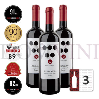 ORLANDO ABRIGO Barbera d’Alba "Roreto®" DOC 2020 - 3er Weinpaket