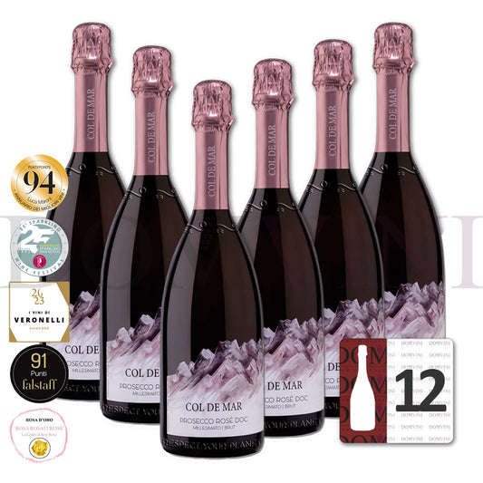 "COL DE MAR" Prosecco Rosé DOC Millesimato Brut SQNPI 2025 (12er Weinpaket)