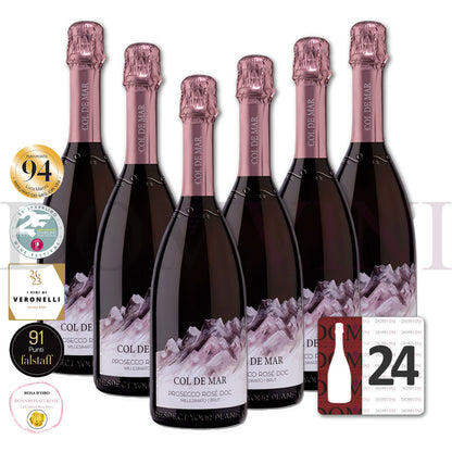 "COL DE MAR" Prosecco Rosé DOC Millesimato Brut SQNPI 2025 (24er Weinpaket)