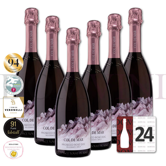 "COL DE MAR" Prosecco Rosé DOC Millesimato Brut SQNPI 2025 (24er Weinpaket)