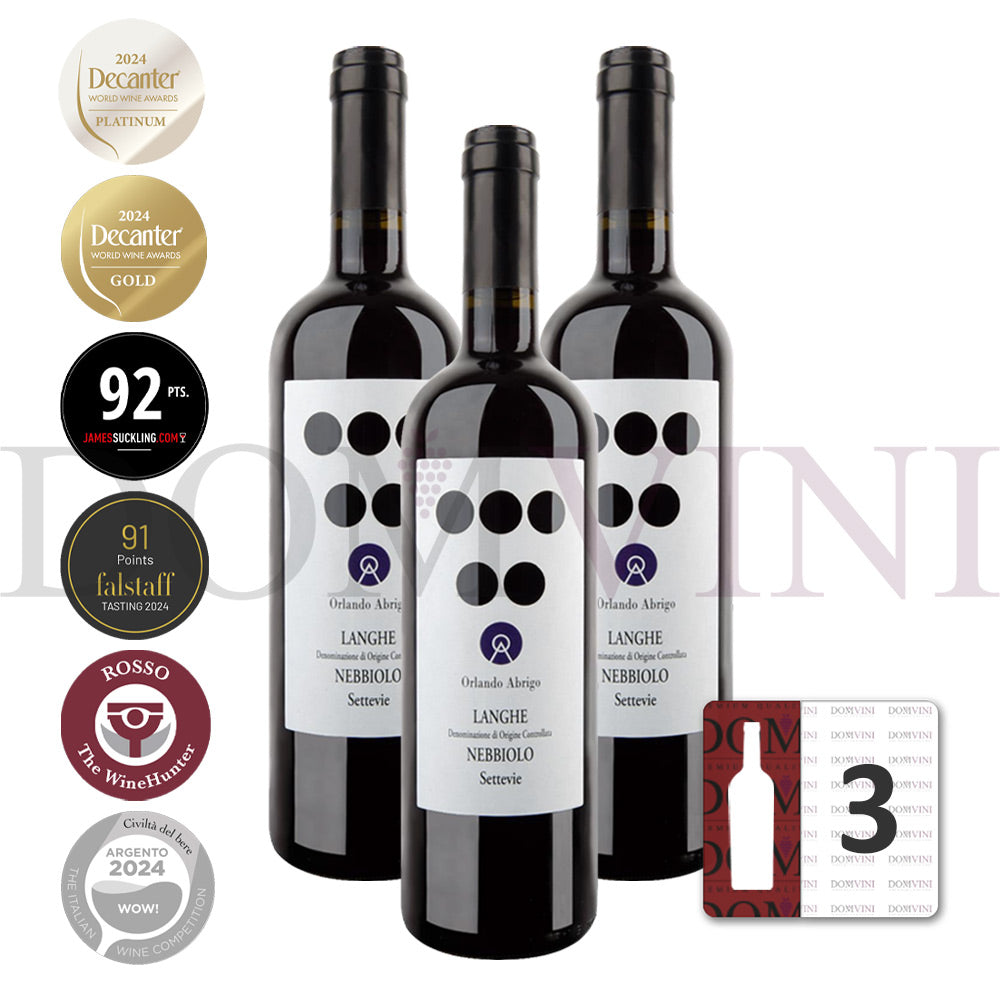ORLANDO ABRIGO Langhe Nebbiolo "Settevie" 2021 DOC - 3er Weinpaket