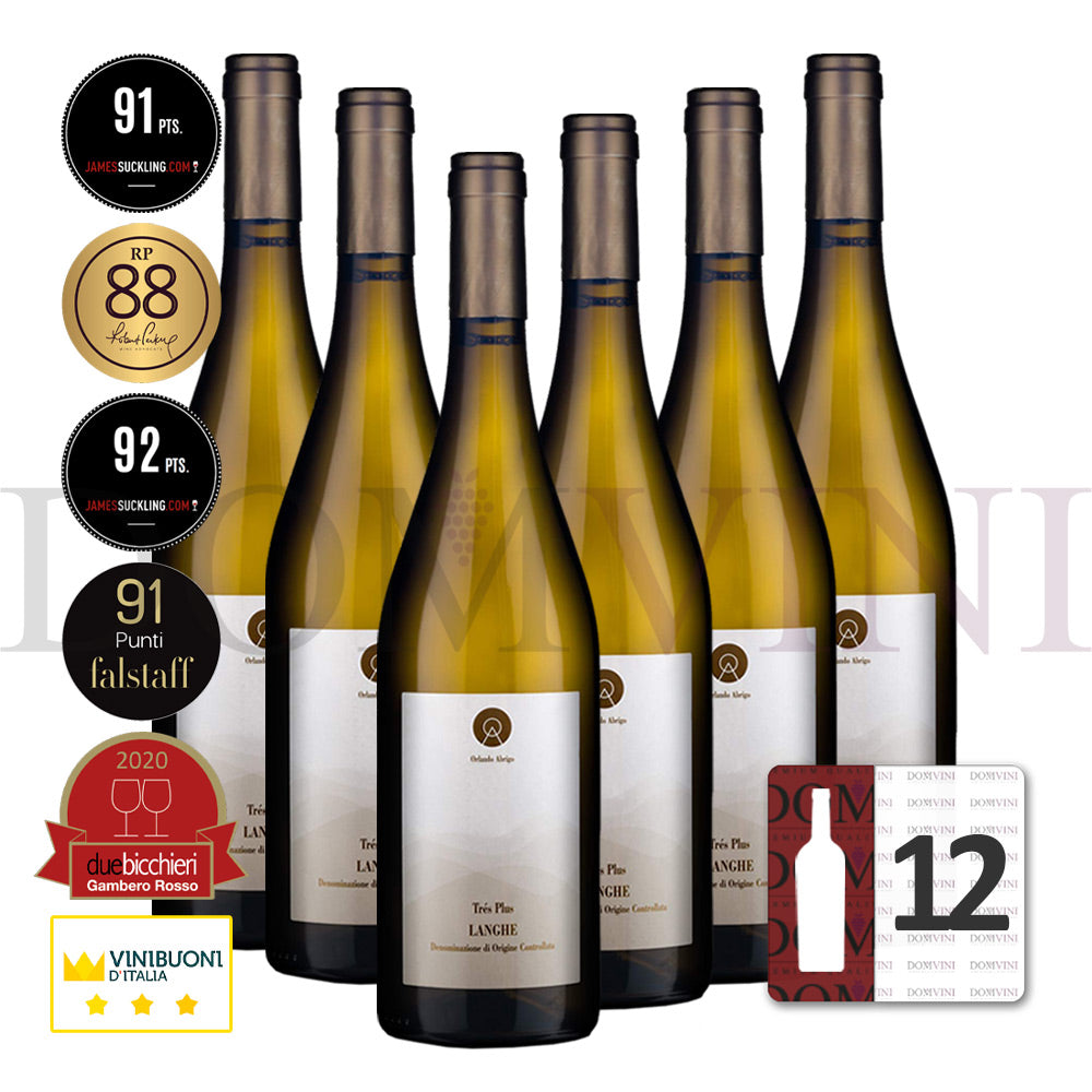 ORLANDO ABRIGO "Trés Plus" Chardonnay Langhe DOC 2021 - 12er Weinpaket