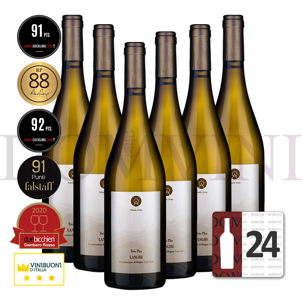 ORLANDO ABRIGO "Trés Plus" Chardonnay Langhe DOC 2021 - 24er Weinpaket