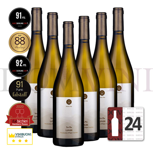 ORLANDO ABRIGO "Trés Plus" Chardonnay Langhe DOC 2021 - 24er Weinpaket