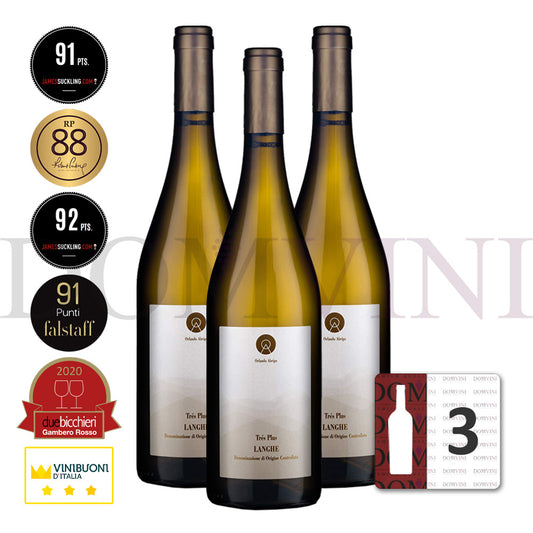 ORLANDO ABRIGO "Trés Plus" Chardonnay Langhe DOC 2021 - 3er Weinpaket