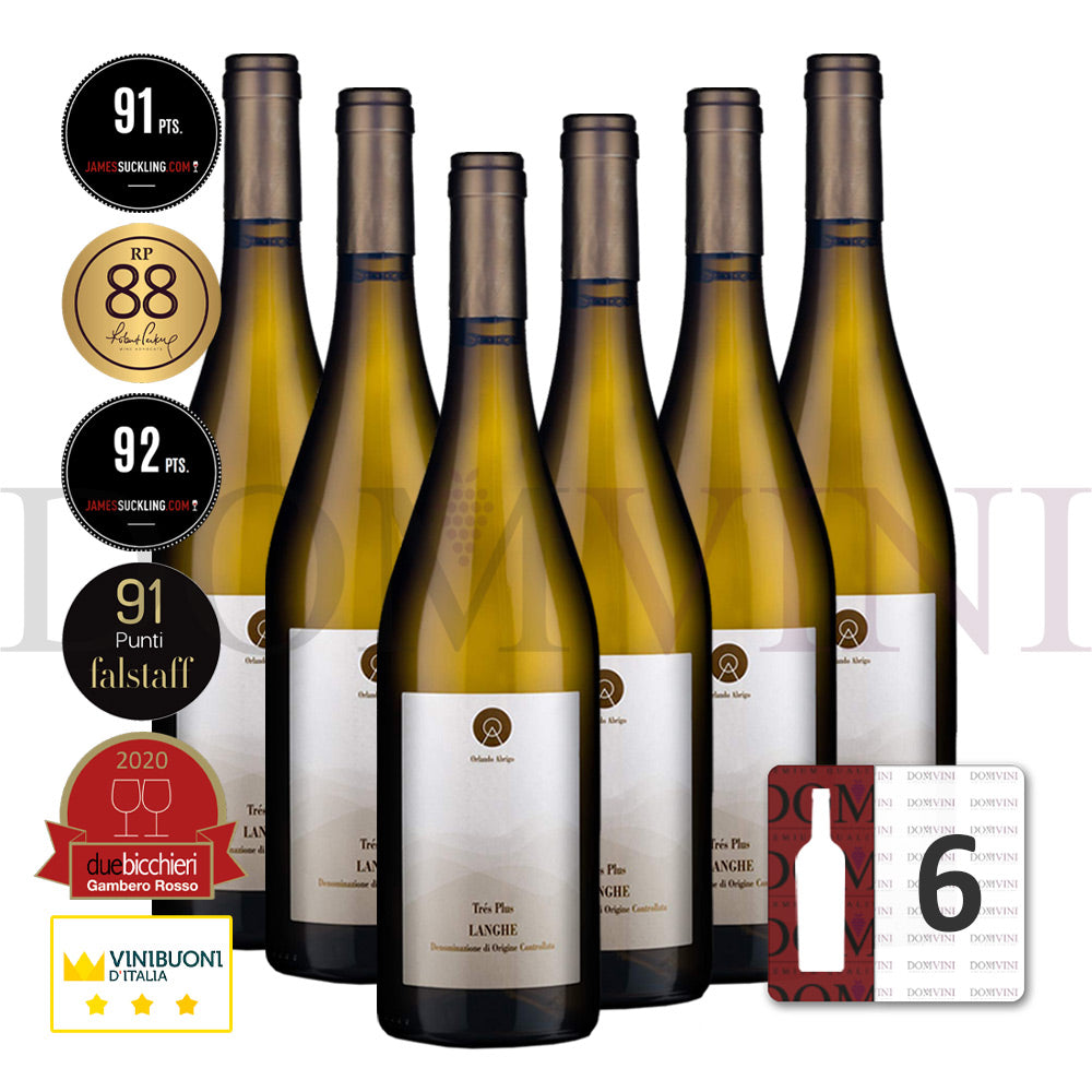 ORLANDO ABRIGO "Trés Plus" Chardonnay Langhe DOC 2021 - 6er Weinpaket