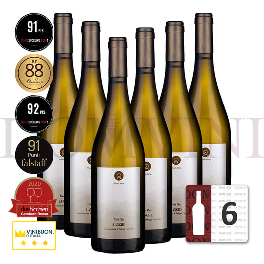 ORLANDO ABRIGO "Trés Plus" Chardonnay Langhe DOC 2021 - 6er Weinpaket
